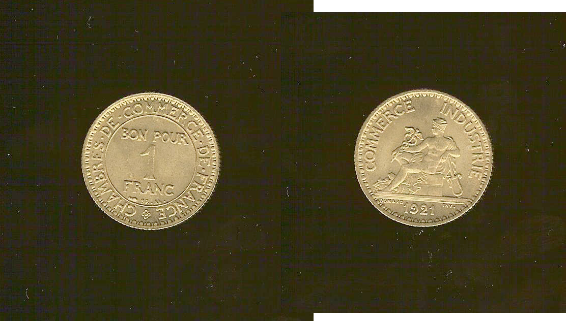 1 franc Chambres de Commerce 1921 Paris SPL+